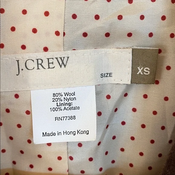 J. Crew Wool Chocolate Brown Blazer with Polka Dot Lining Vintage Classic - Picture 2 of 12